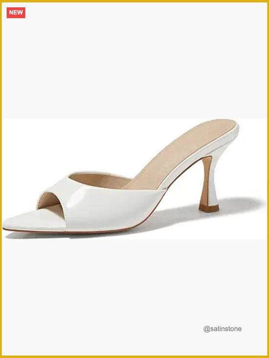 Shoes - Pointed Open Toe Heeled Sandals Slip On Mules Dress Shoes